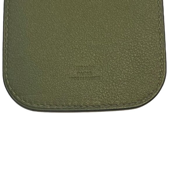 Hermes Swift Chevre Calfskin Olive Green Credit Card Drivers License Wallet - Picture 3 of 3
